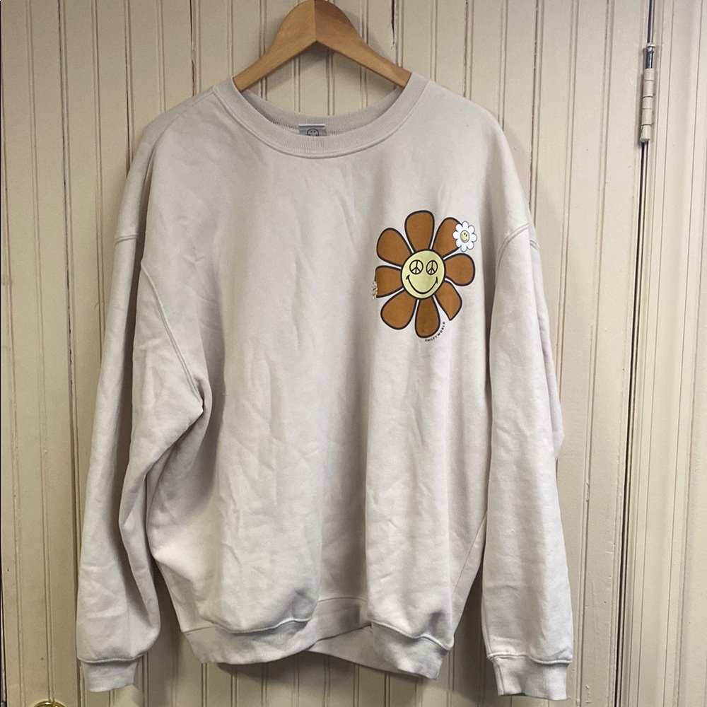 Men's Cream Sweater with Floral Design